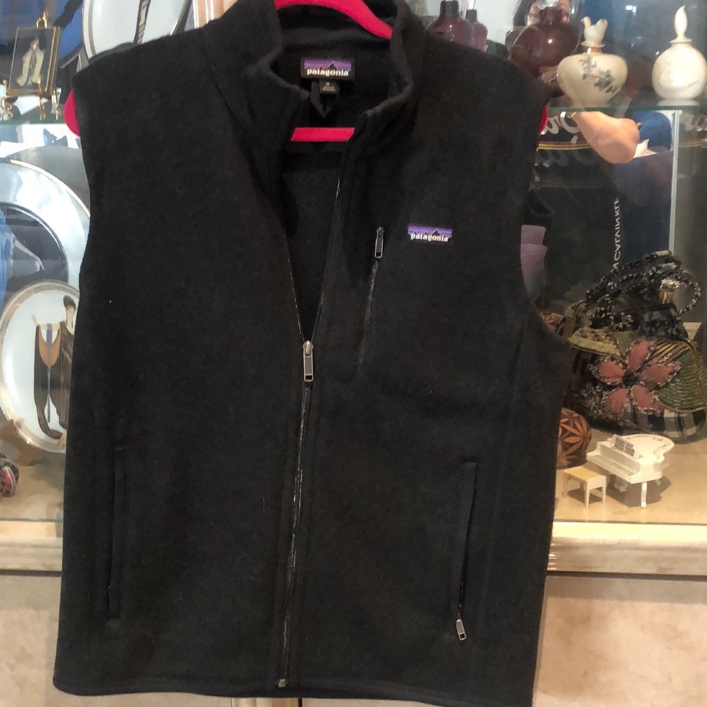Men’s Patagonia zip up sweater vest. Exterior and interior pockets! Sz Med